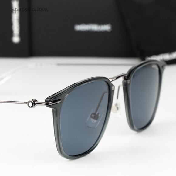 Montblanc Women Sunglasses Grey Ruthenium Blue Square MB0295S 003 NEW AUTHENTIC main image 7